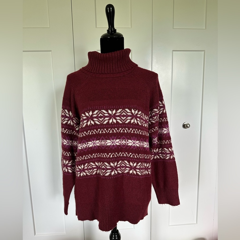 Women’s Christopher & Banks Burgundy Turtleneck Sweater